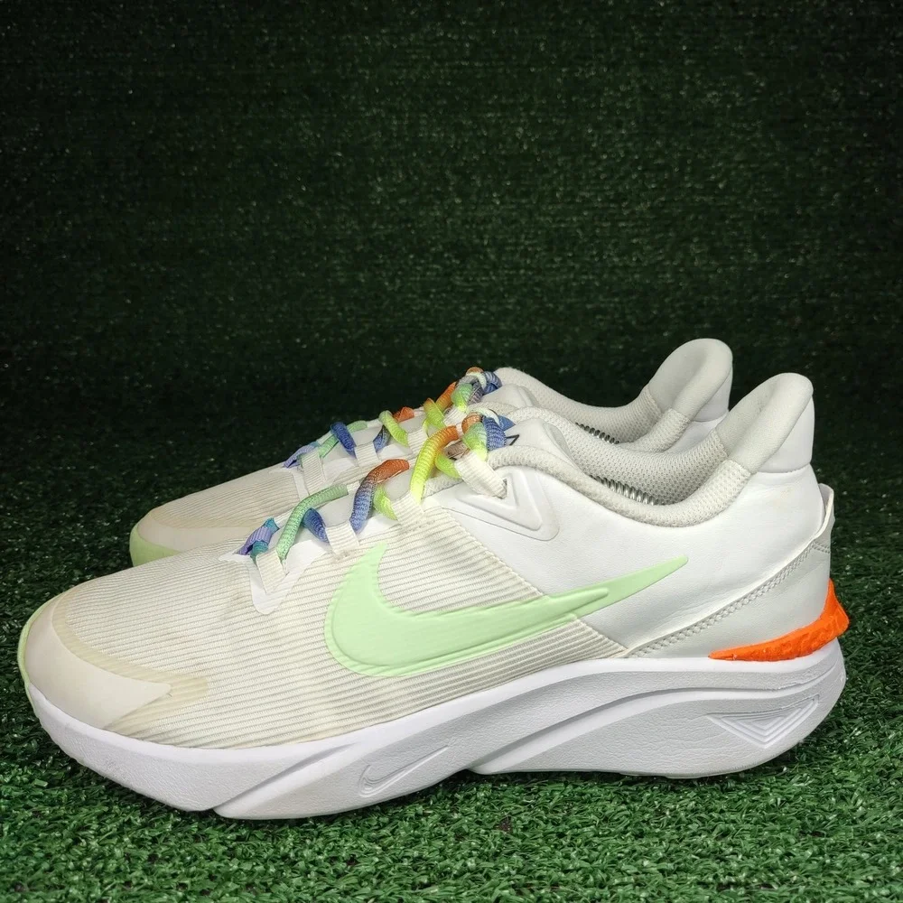 Nike‎ Running Shoes Kids 6.5Y White Star Runner 4 FN4979-100 Rainbow Laces
